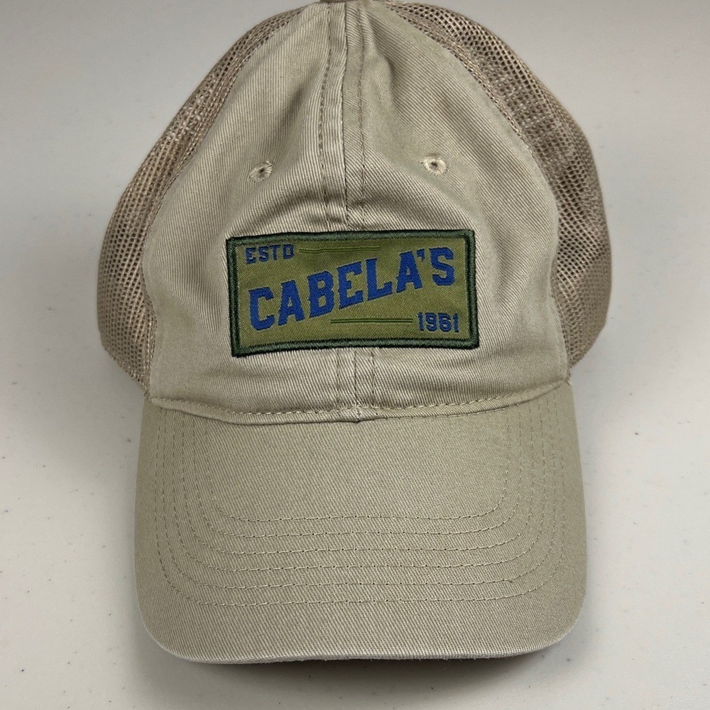 Cabela's ESTD 1961 Classic Tan Adjustable Mesh Cap EUC - Picture 6 of 10